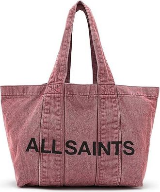 AllSaints Izzy Denim Tote Handbags Raspberry Pink, Cotton/Denim