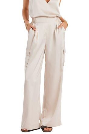 Bishop + Young Pull-On Satin Cargo Pant in Sand at Nordstrom, Size X-Small