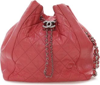 Chanel Borsa a secchiello Ba in pelle di vitello lucida con coulisse 2018-2019 - Rosa