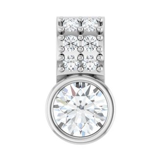 Diamond2Deal 14k White Gold 1/4ct Lab-Grown Diamond Pendant