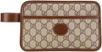 Gucci Pre-owned Clutches, female, Beige, Size: ONE SIZE Pre-owned Fabric Clutch