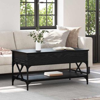 vidaXL vidaXL Tavolino da salotto Rovere Nero 100 x 50 x 50 cm