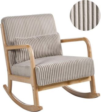 Beliani Rocking Chair SORSELE Corduroy Beige