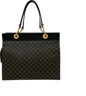 Celine Black Brown Leather Pvc Handbag Tote Bag (Pre-Owned)