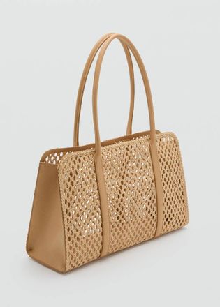 Mango Borsa spalla intrecciata beige - Donna - Taglia unica - MANGO