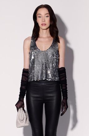 Walter Baker Destiny Top in Silver Sequin at Nordstrom, Size X-Small
