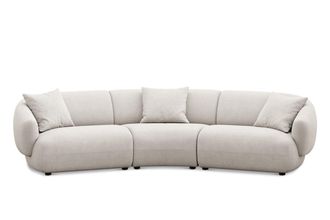Castlery Auburn Curve Sofa Customized, Cream, Spill Resistant, Modular for Sofas by Castlery