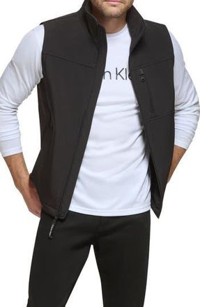 Calvin Klein Softshell Fleece Vest in Black at Nordstrom Rack, Size Large