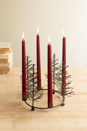 Kalalou Round Wire Christmas Trees Tabletop Taper Candelabra