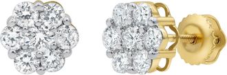 LuvMyJewelry Iconic 14K Yellow Gold Diamond Earrings - 0.73ct