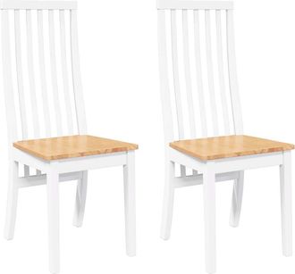 vidaXL Sedie Da Pranzo 2 Pz Bianche In Legno Massello Di Hevea - Vidaxl