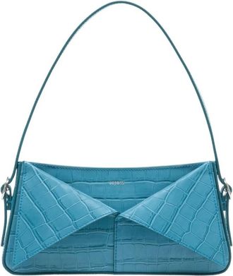 Coperni Croco Belt Handbag - Dames - Schoudertassen - Blauw - ONE Size - Leer - Tassen