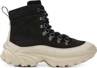 HUGO BOSS Leren laarsjes met veters - Dames - Veterlaarzen - Zwart - 37 EU - Leer - Schoenen