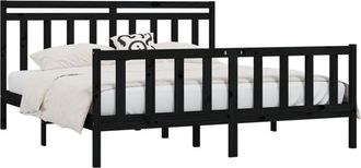 vidaXL Vidaxl - Estructura De Cama Sin Colch&oacute;n Madera De Pino Negro 200x200 Cm