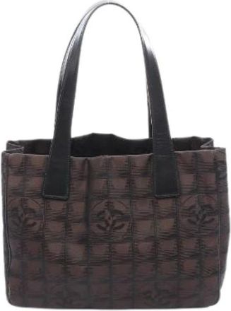 Chanel Pre-owned Handbags, female, Brown, Size: ONE SIZE Pre-owned New Travel Line PM Canvas Leather Tote Bag