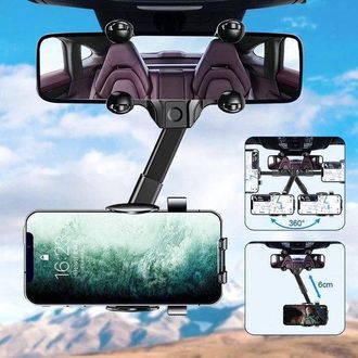 No Brand Soporte Para Tel&eacute;fono De Coche, Soporte Para Tel&eacute;fono Para Espejo Retrovisor, Soporte Para Tel&eacute;fono De Coche Giratorio 360&deg;