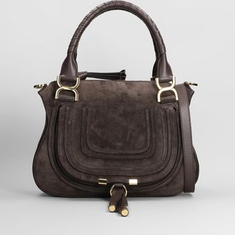 Chloé Mercie Shoulder Bag In Brown Suede