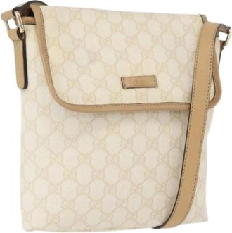 Gucci Pre-owned Cross Body Bags, female, Beige, Size: ONE SIZE Pre-owned Vintage GG Canvas Shoulder Bag