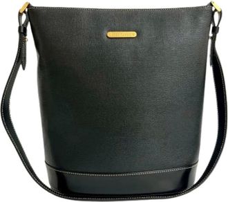 Burberry Pre-owned Bucket Bags, female, Black, Size: ONE SIZE Pre-owned Leather Bucket Bag
