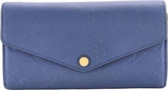 Louis Vuitton Blue Monogram Empreinte Leather Sarah Wallet Nm (Authentic Pre-Loved)