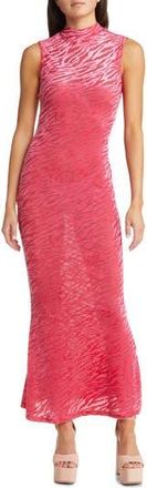 Amy Lynn High Neck Sleeveless Velvet Maxi Dress in Red at Nordstrom Rack, Size Large