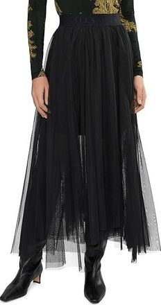 AllSaints Ally Tulle Skirt Womens Skirt Black : UK 16 (US Womens 12), Polyester