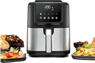 Rommelsbacher Frh 1500 Freidora Sencillo 5 L Independiente 1500 W Freidora De Aire Caliente Negro, Acero Inoxidable