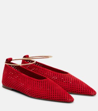 Jil Sander Perforated suede ballet flats