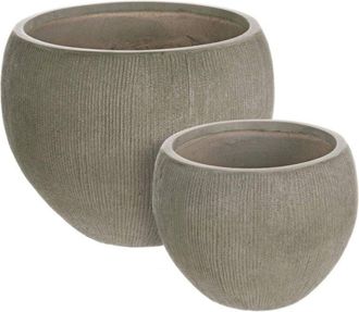 BIZZOTTO Vasi in fibra di vetro Brush per fiori e piante da esterno set da 2