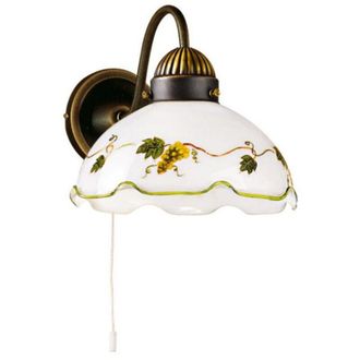 Kolarz Kolarz NONNA - Lámpara de pared de vidrio estilo cabaña, latón envejecido mate, 1x E27