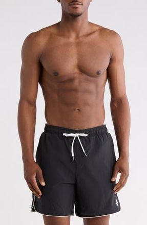 Volcom Piping Swim Trunks in Black/White at Nordstrom Rack, Size Xx-Large