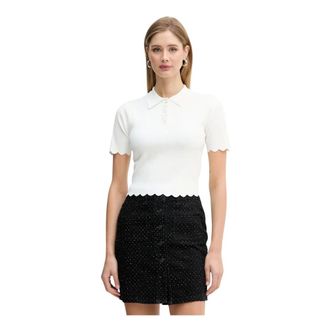 Silvian Heach Ursam Polo - Dames - Tops - Beige - Maat: XL Nylon
