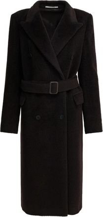 Tagliatore Jole Double-Breasted Jas - Dames - Jas met riem - Bruin - M - Wol - Jassen