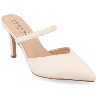 Journee Collection Womens Yvon SuperNatural Shades Pointed Toe Mule Pumps