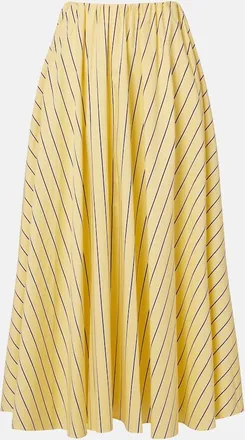 Staud Milano striped cotton maxi skirt