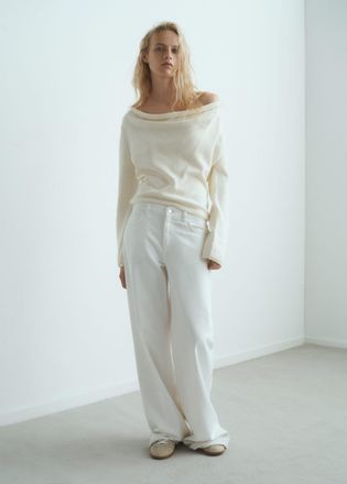 Mango Pullover collo drappeggiato grezzo - Donna - S - MANGO