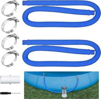 No Brand Manguera De Piscina De 2 Piezas - Manguera Para Piscinas Elevadas - Mangueras De Repuesto Con Abrazaderas Met&aacute;licas Para Piscinas