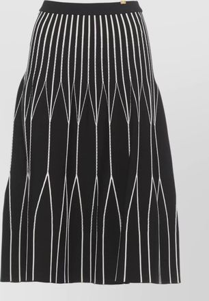 Elisabetta Franchi high waisted a line geometric midi skirt