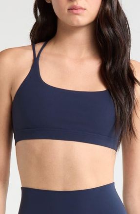 Lord & Taylor Cloud Strappy Sports Bra in Navy Blazer at Nordstrom, Size X-Large