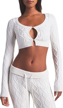 SKIMS Sweater Knit Crop Cardigan in Ivory at Nordstrom, Size Xx-Small