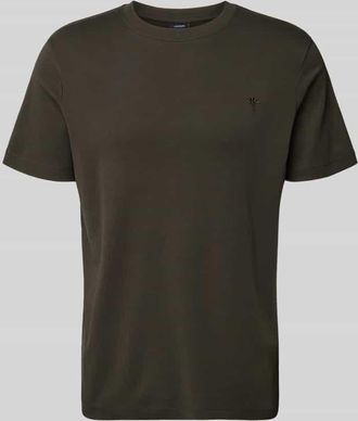 Joop T-Shirt mit geripptem Rundhalsausschnitt Modell Priamo in Dunkelgruen, Größe XXL