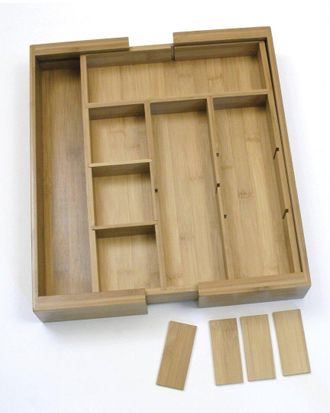 Lipper International Bamboo Expandable Organizer With Removable Dividers