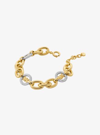 Michael Kors Pav&eacute; Logo Charm Chain-Link Bracelet