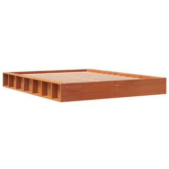 vidaXL Vidaxl - Estructura De Cama Sin Colch&oacute;n Madera Maciza Marr&oacute;n 120x190 Cm