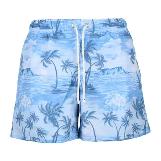 Palm Angels Heren, Badkleding, Blauw, Maat: S Poliester