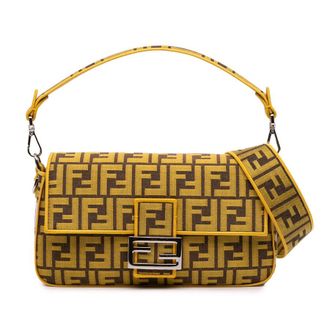Fendi Pre-owned Fendi FRGMT x Zucca Embroidered Canvas Baguette Satchel 8BR600-AR1Y-239-4096