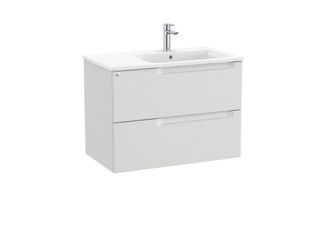 Roca Pack Mueble Base De 2 Cajones + Lavabo Aleyda Roca Color: Gris Piedra - Medidas: 805x460x565 Mm - Posici&oacute;n Del Lavabo: Derecha