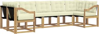 vidaXL Conjunto De Sof&aacute;s De Exterior 7 Uds. Blanco Y Crema Vidaxl