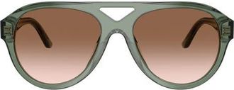 Tory Burch 55mm Polarized Gradient Pilot Sunglasses in Sage /Grey Gradient at Nordstrom