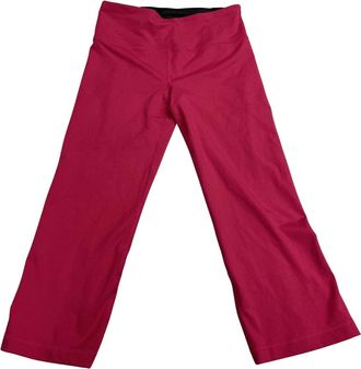 Under Armour Kick Back Capri Pants Womens Pink Elastic Waist Active UPS904